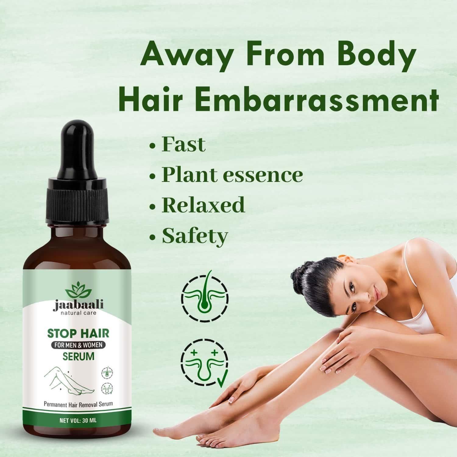 Stop Hair Removal Serum 30ml – Painless Permanent Hair Removal for Men & Women

