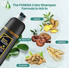 Unisex Instant Black Herbal Hair Dye Shampoo for Grey Hair Coverage 3 in 1(100ml)